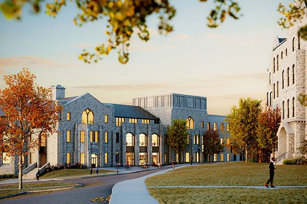 Exterior rendering of the expanded College of Engineering building.