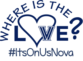 Logo with the words "Where is the Love? It's On Us Nova."