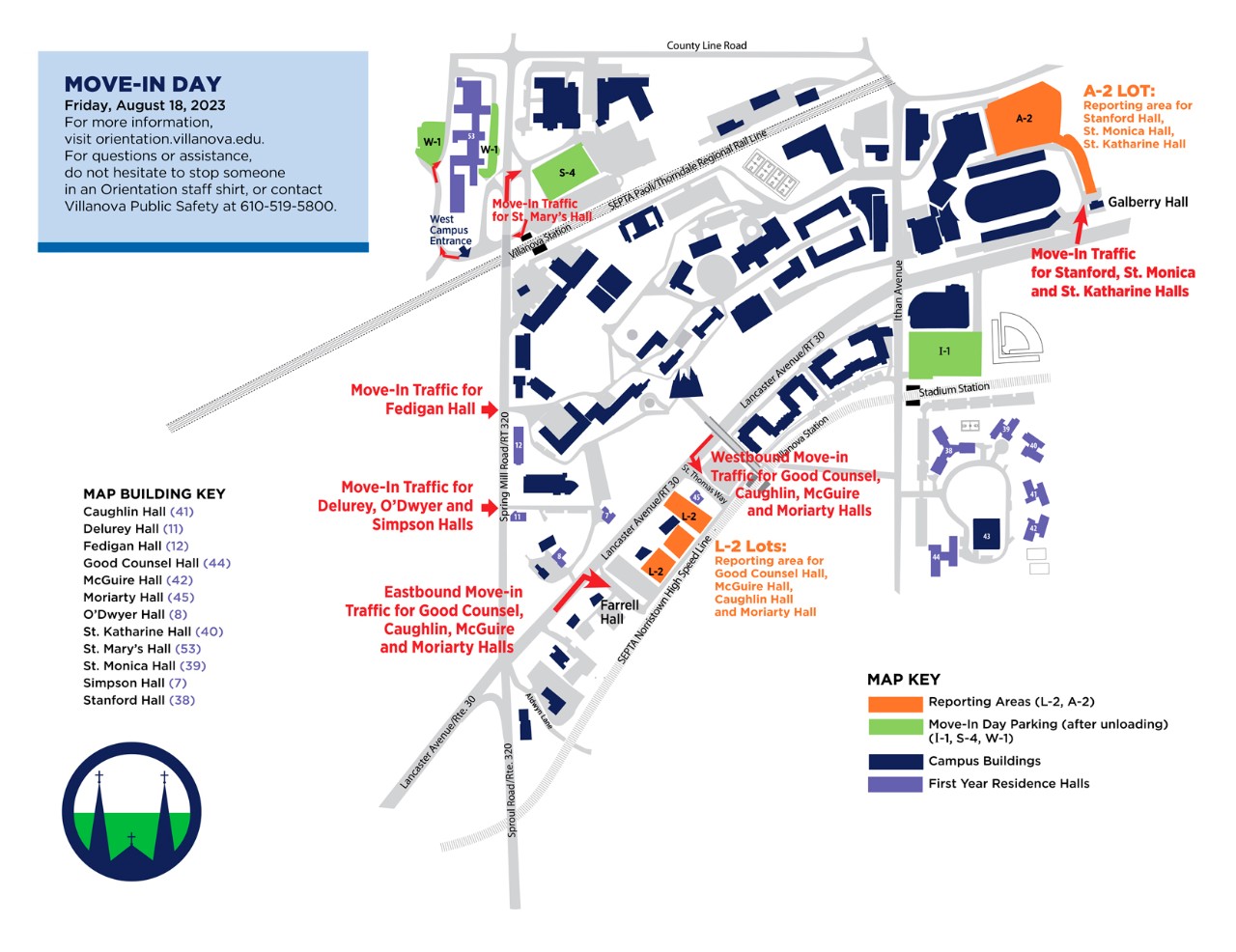 2023 Orientation and Move-In Map