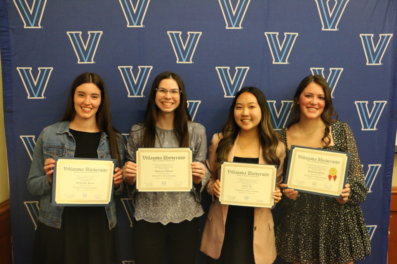 Villanova Leadership Program participants receive certificates of completion