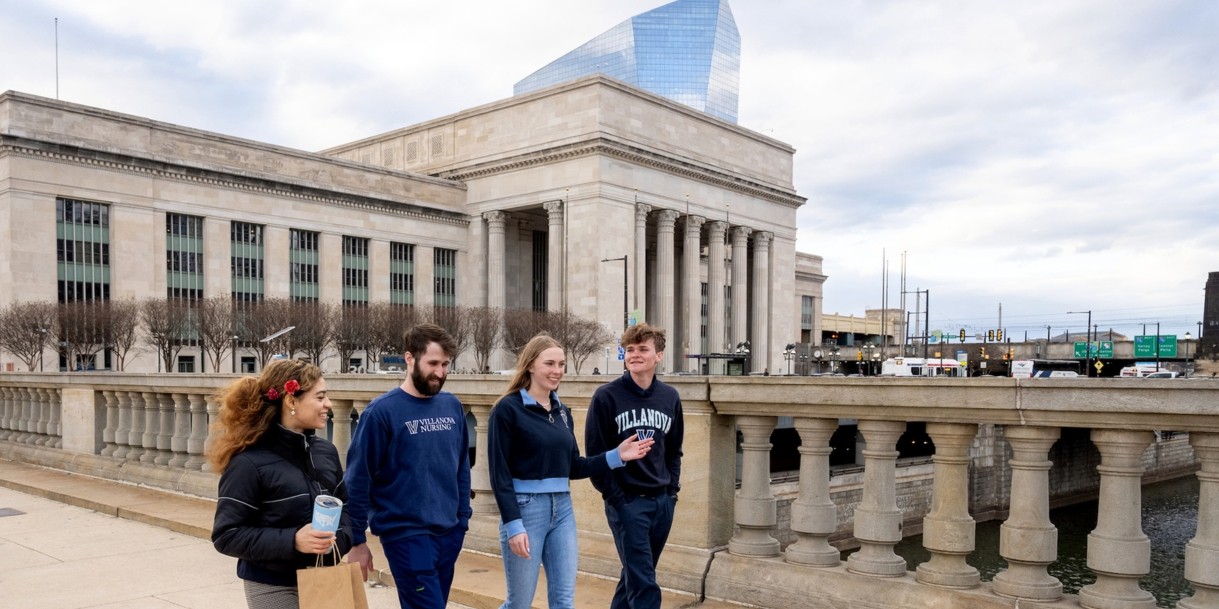 Students walking in Philadelphia.