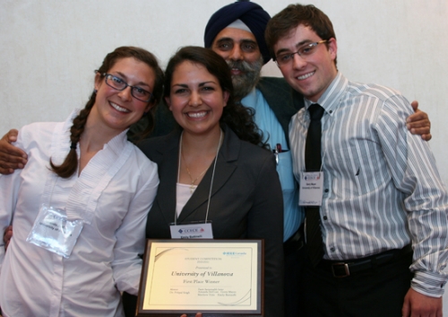 Amanda DelCore MSSE ’12, Emily Battinelli EE ’12, Dr. Pritpal Singh, and Gerry Mayer EE ’12