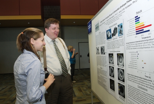 Student and Faculty at Poster Day