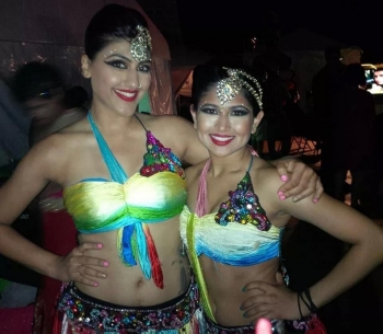 Priya Shah ’16 ME (right) with Kahini, a professional dancer.