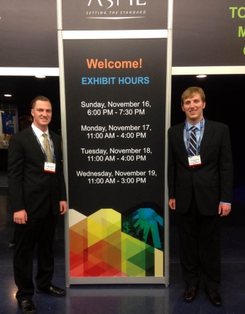 Kagan Richardson ’15 ME and Joseph Schaadt ’15 ME at the International Mechanical Engineering Congress and Exposition