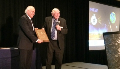 Moeness Amin, PhD, Director, Center for Advanced Communications, accepts the 2015 IEEE Warren D. White Award for Excellence in Radar Engineering at the IEEE International Radar Conference in May.