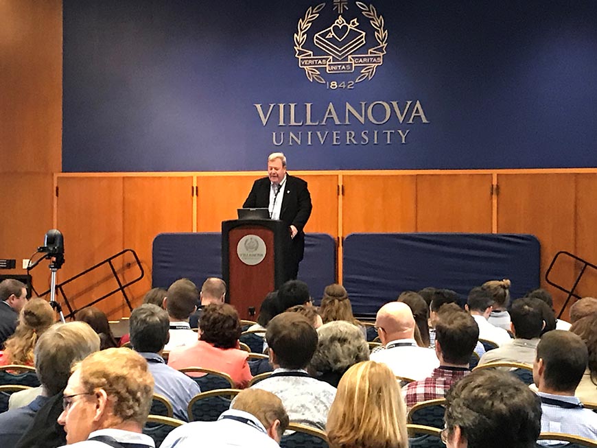 Dr. Robert Traver, director of the Villanova Urban Stormwater Partnership, delivered the Symposium’s plenary welcome.