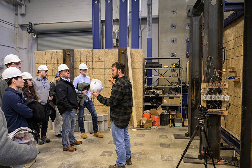 Villanova University structural engineering students partner with industry to test real-world techniques and products. 