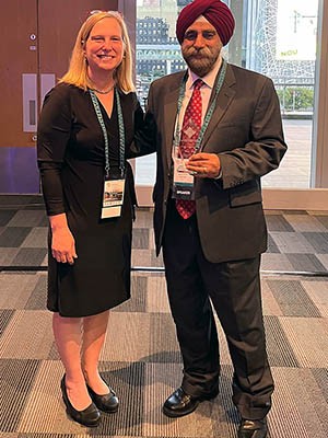 Dr. Pritpal Singh is joined by Dr. Stephanie Farrell, incoming president of the International Federation of Engineering Education Societies, which sponsors the Duncan Fraser Award.
