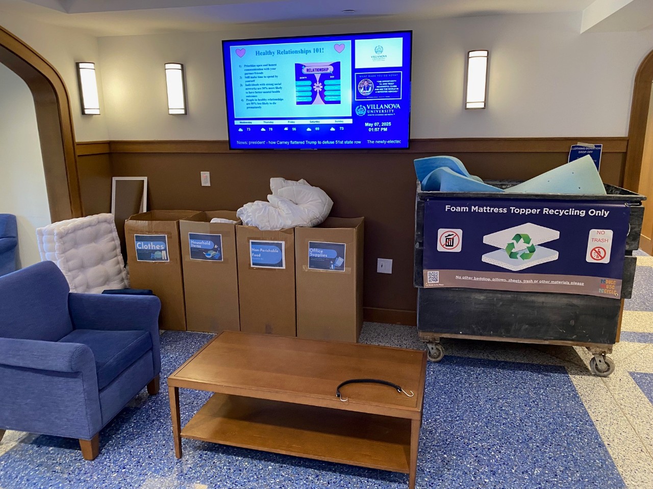 Hovnanian Hall donation bin area - 5-7-25 Hovnanian Hall donation bin area - 5-7-25