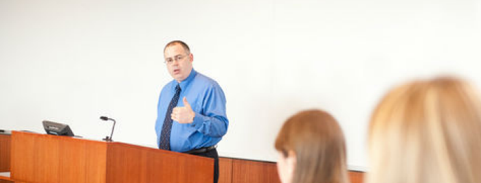 Professor Michael Risch Teaching From Podium