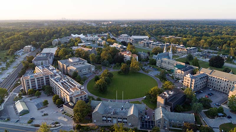 Aerial view of Villanova University.
