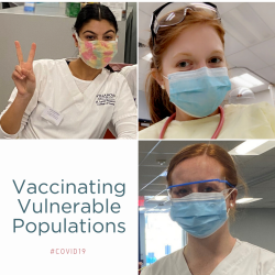 Vaccinating Vulnerable Populations in COVID-19 - three nursing students wearing masks