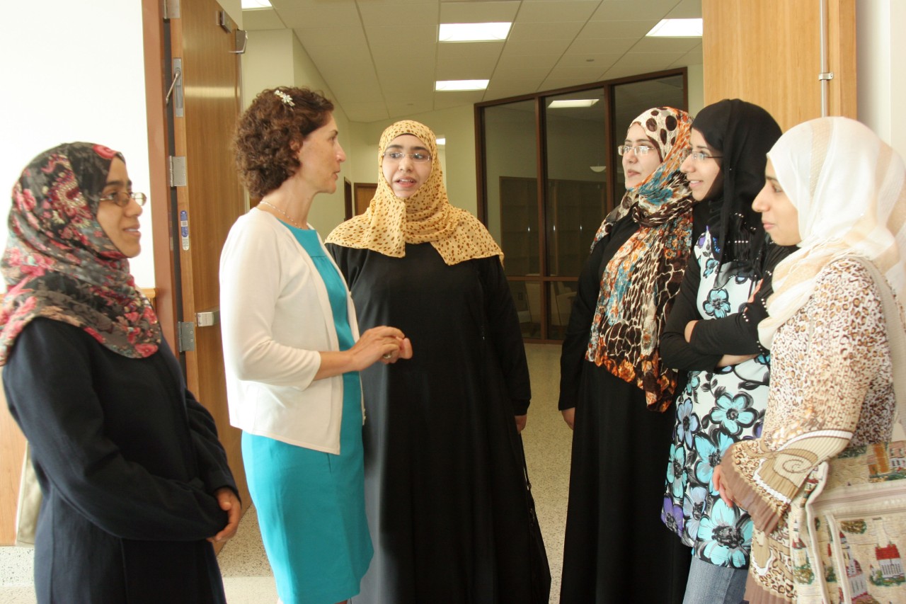 Dr. Angelina Arcamone with nursing students from Oman