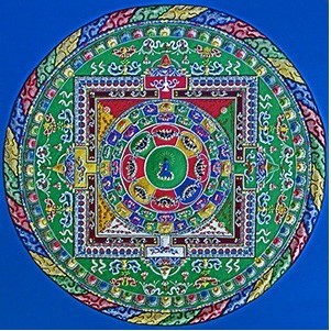 Venerable Lama Losang Samten creates a Tibetan mandala at Villanova University