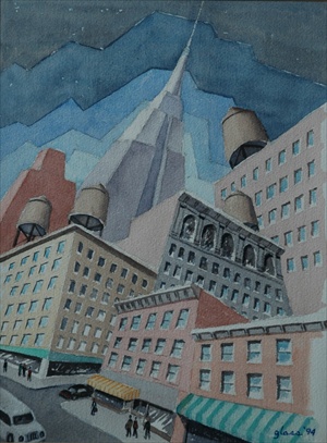 Empire State  watercolor on Paper 11 x 14.5 inches