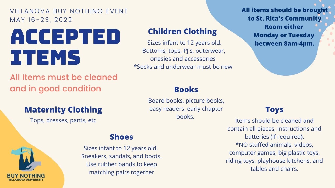 Accepted Items: Maternity Clothing, Children Clothing, Books,. Toys, and Shoes