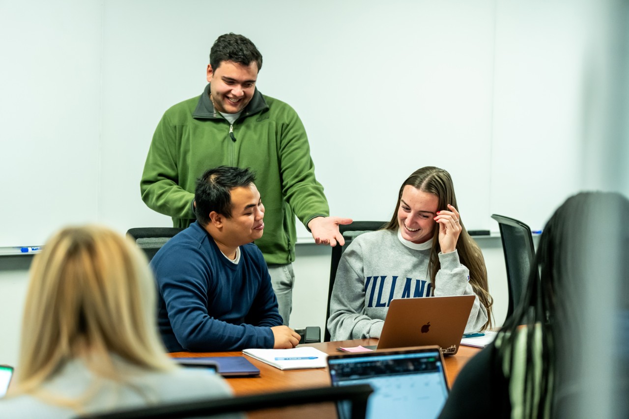 students working on project