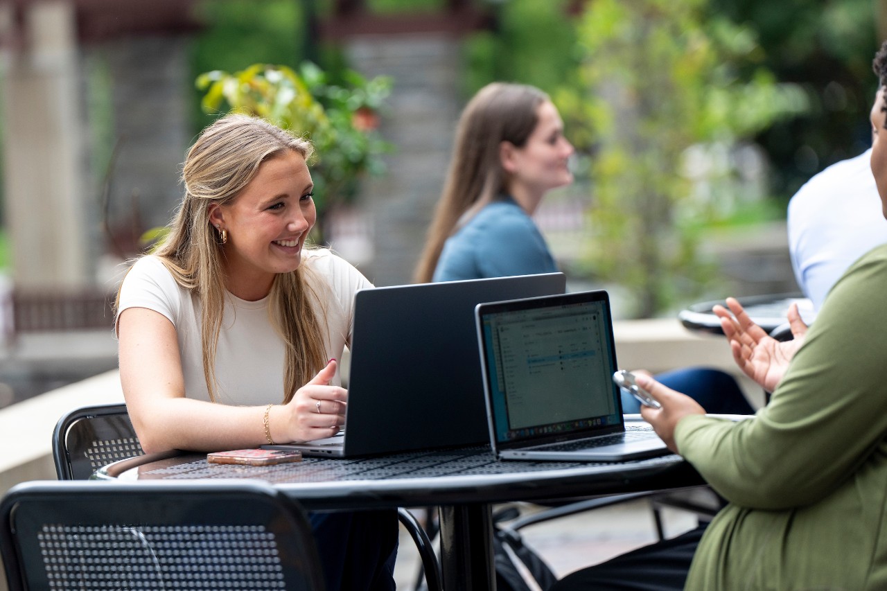 Male student during class