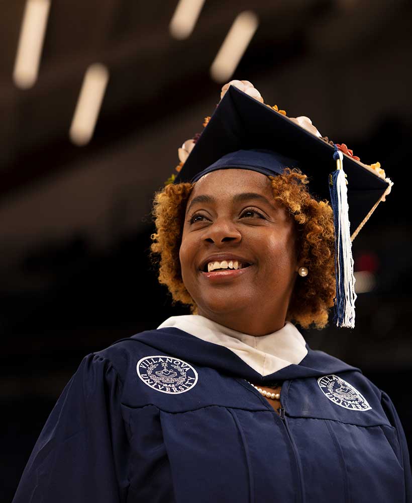 Graduate at commencement