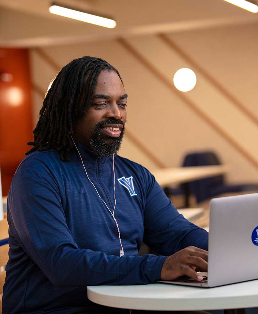 Student on computer