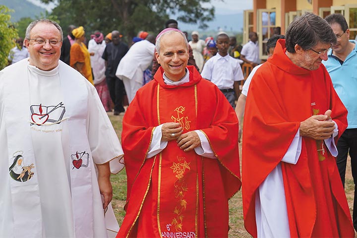 Bishop Robert F. Prevost outdoors at the 2016 Augustinian Mid-Chapter in Abuja, Nigeria