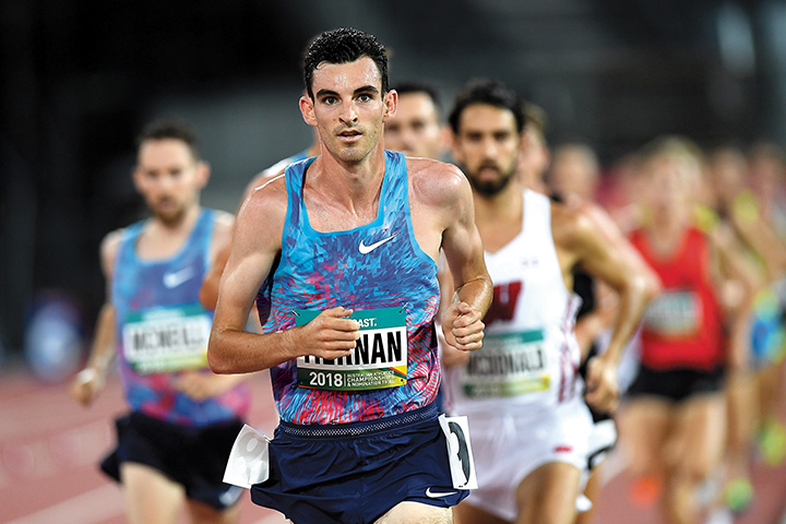 Australian distance runner Patrick Tiernan competing