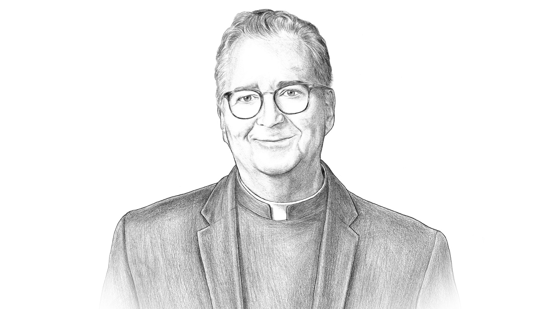 Illustration of Villanova University President the Reverend Peter M. Donohue.