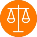 Icon representing the scale of justice.