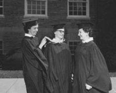 First RN completion students to receive a BSN instead of a BSN Ed. They are Anne Donnolly, Martha Palaninsky and Joan Large.