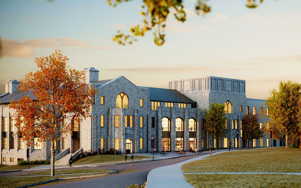 architectural rendering of exterior of expanded Ceer building expansion